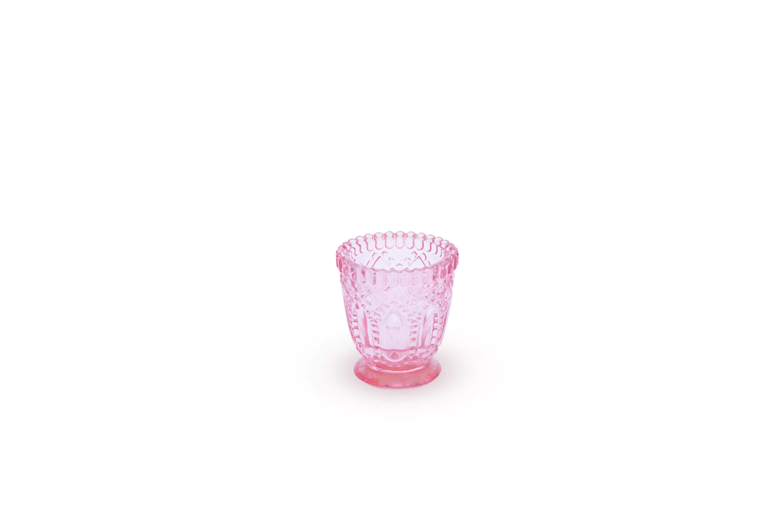 Copa rosada de cristal pequeño