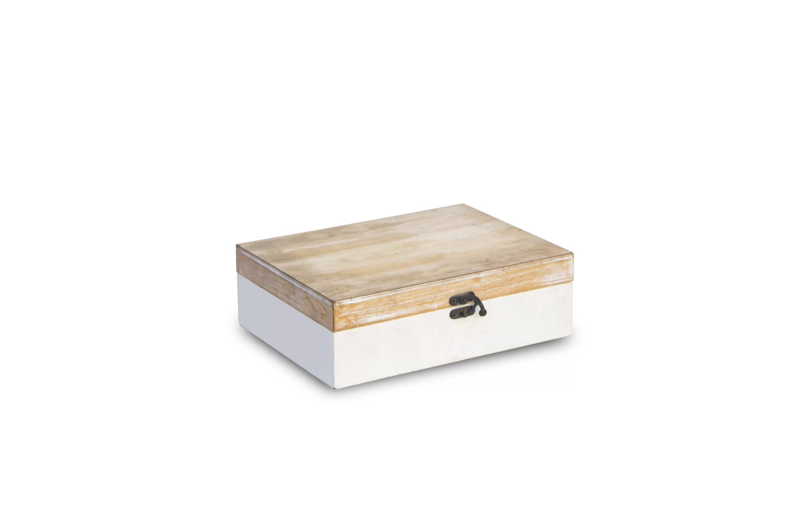 Cofre con tapa estilo madera mediano