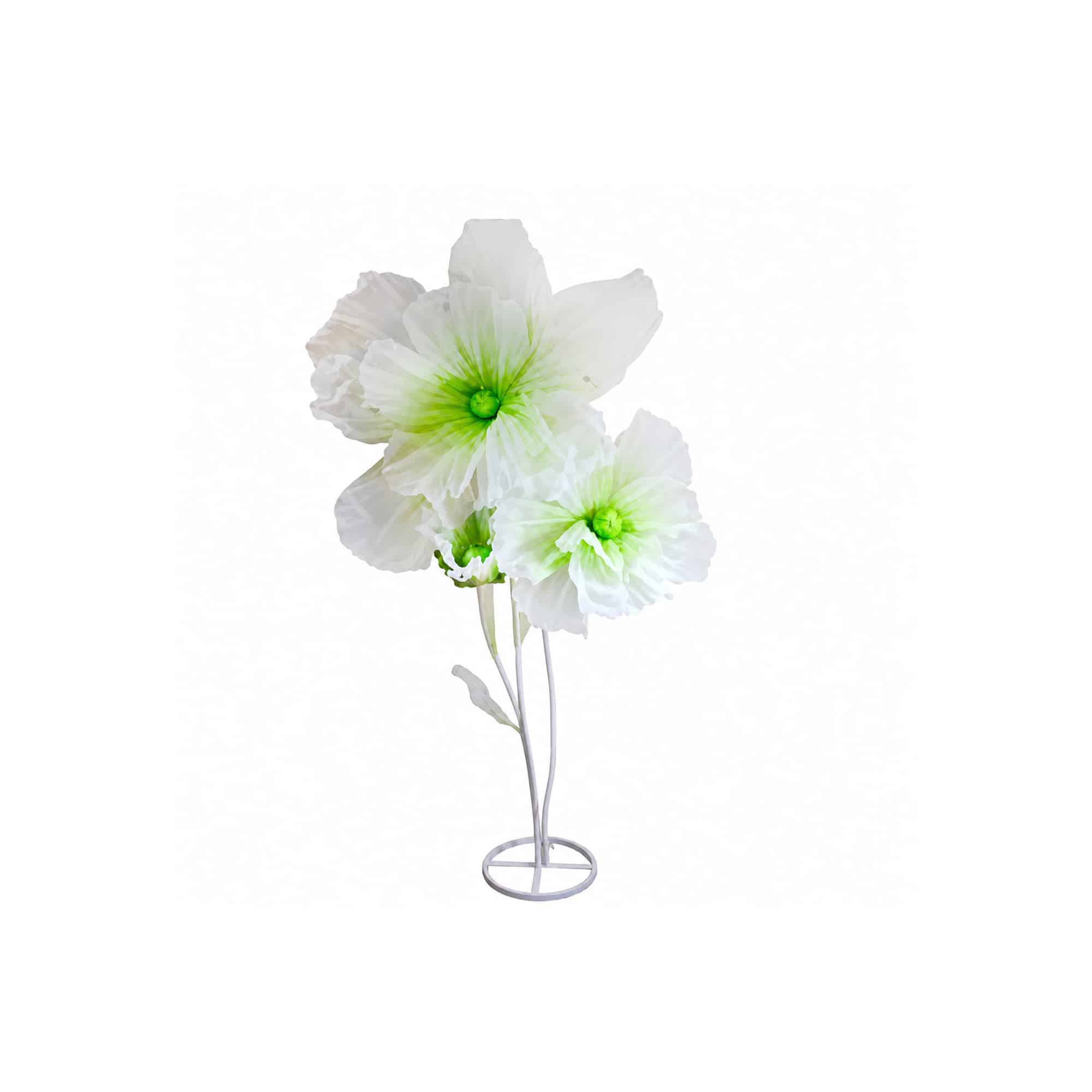 Juego de tres flores tul verde (stock 2 und)