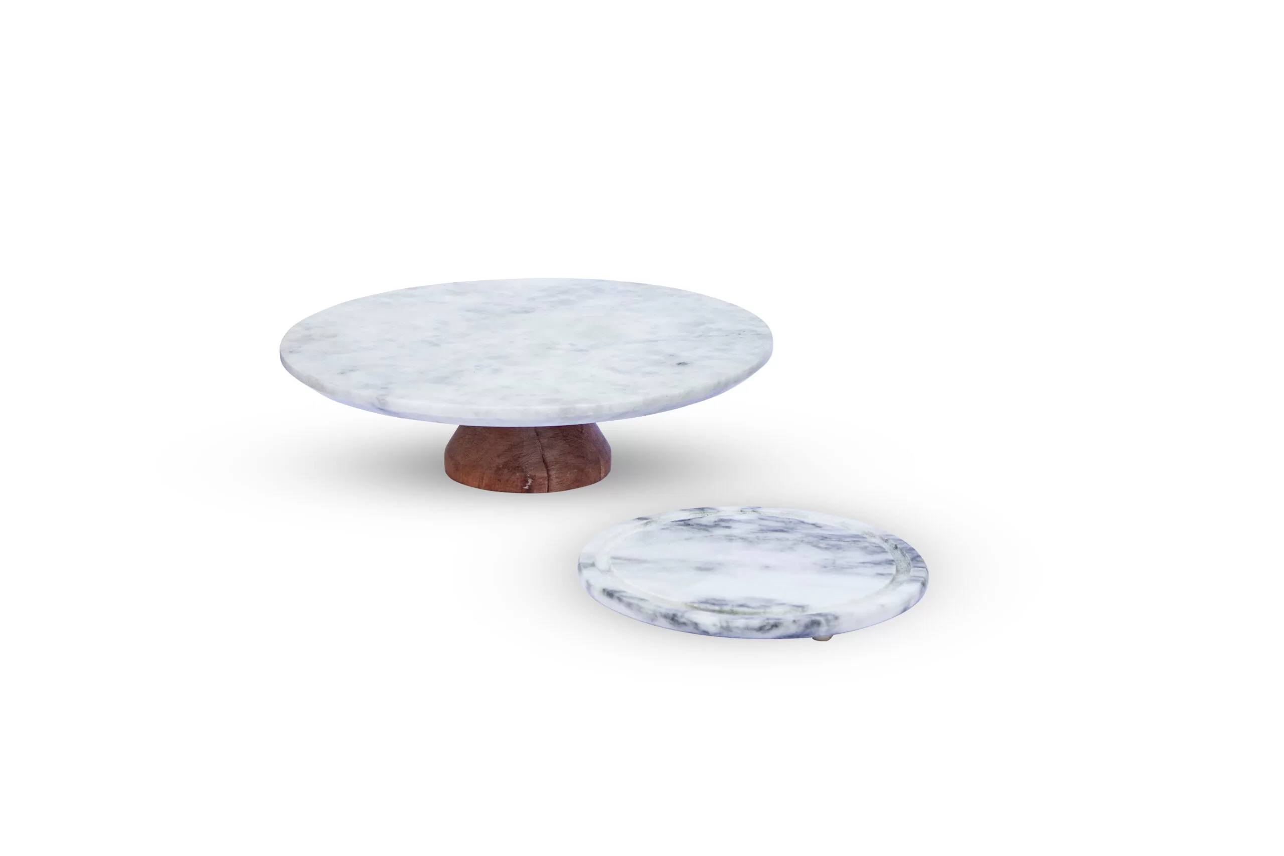 Pedestal de mármol con madera