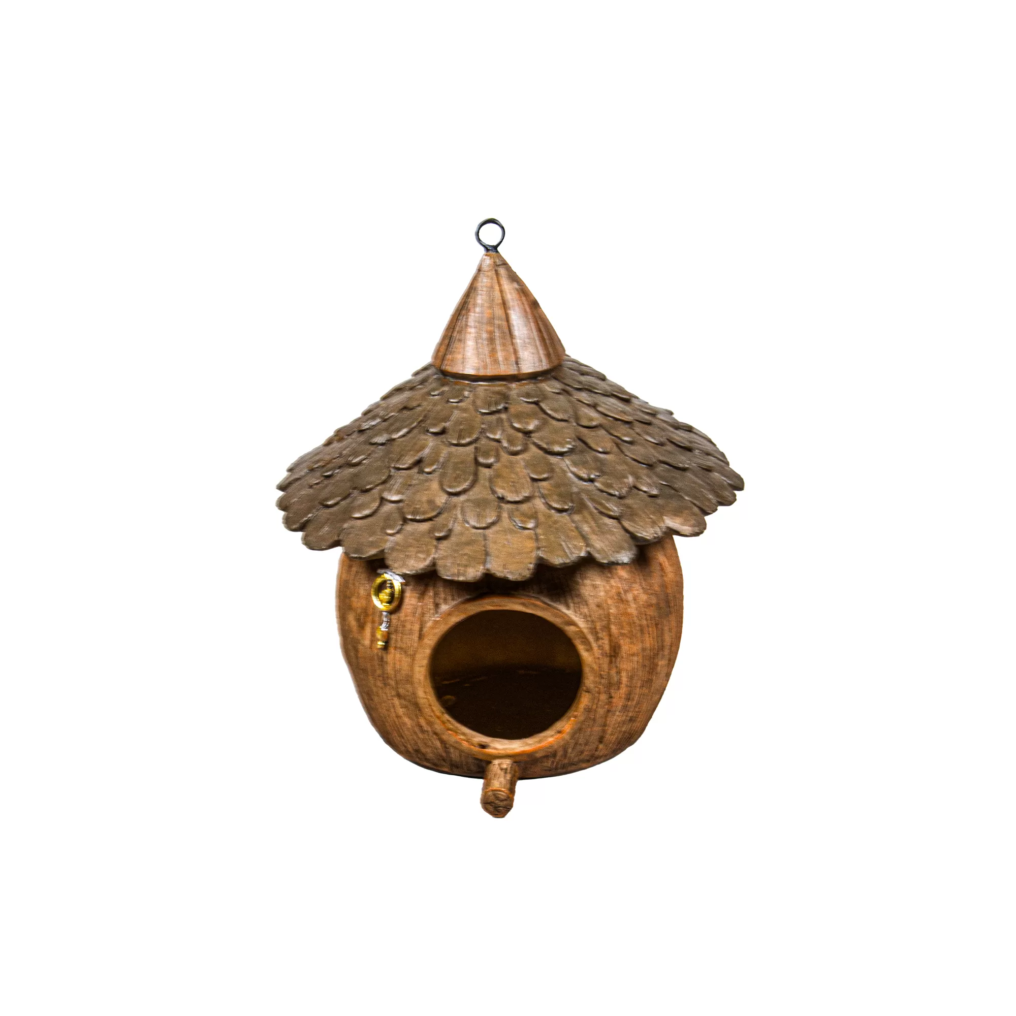 Casita de pájaro marrón