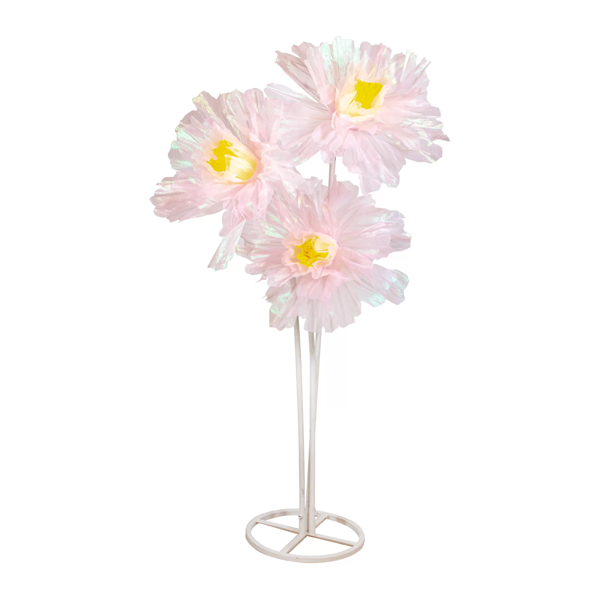 Juego de flores tornasoladas rosadas